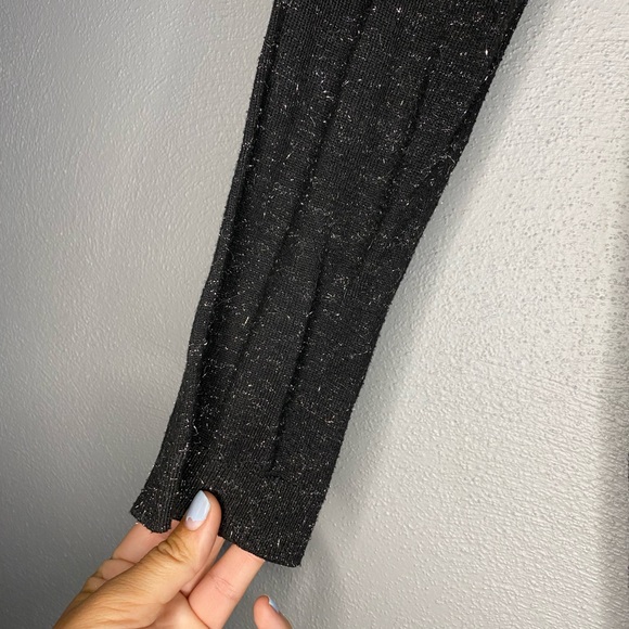 Open Front Cardigan Size Medium Black Silver Sparkle Business Party Fun Sparkle - Picture 4 of 7